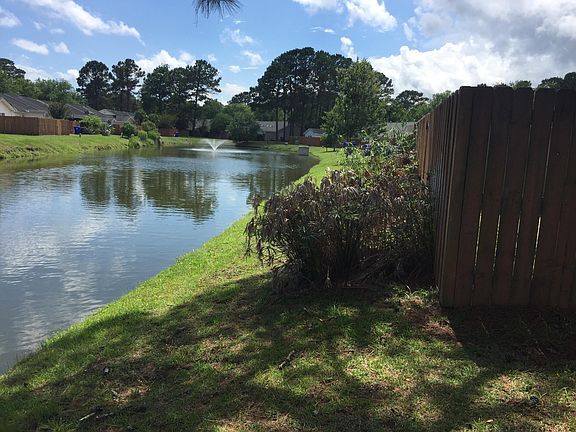 Pond behind townhome
