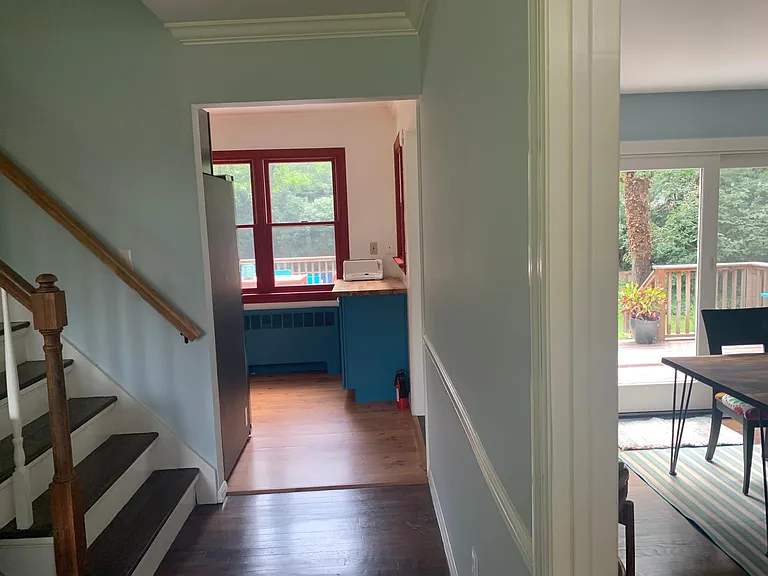 Foyer view thru kitchen to deck