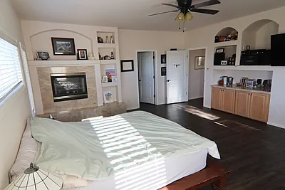 Primary Bedroom with Built-ins view