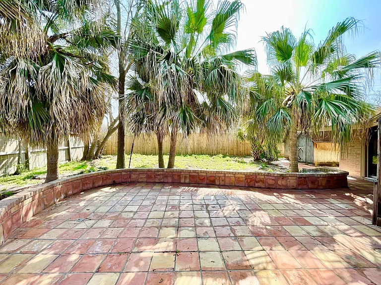 Tile patio and garden space