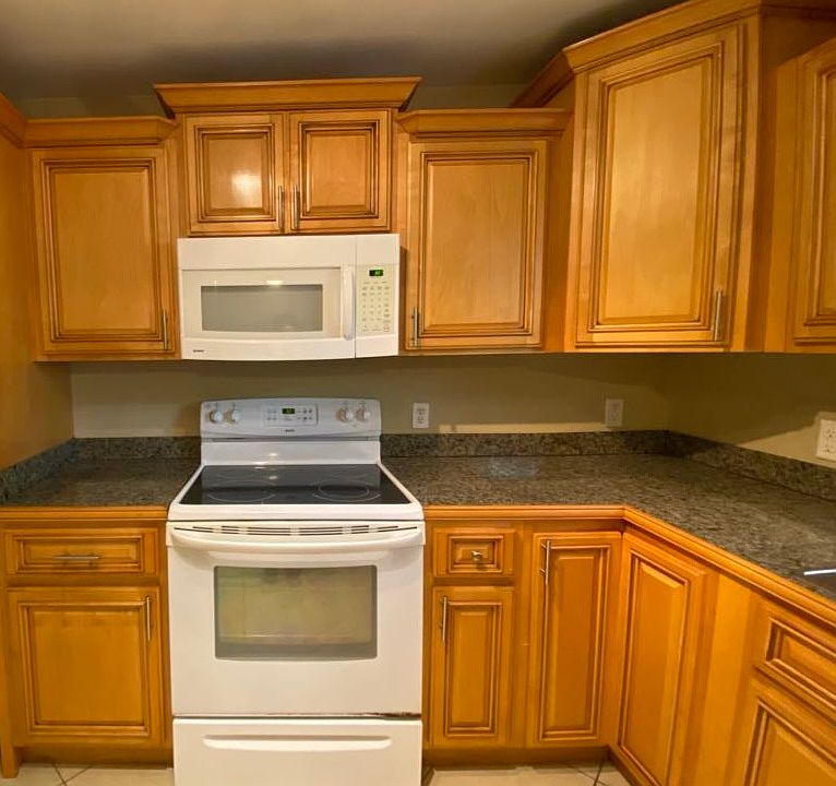 Plenty of cupboads and counter space.