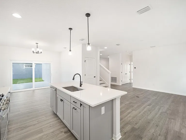 Modern kitchen with stainless steel appliances