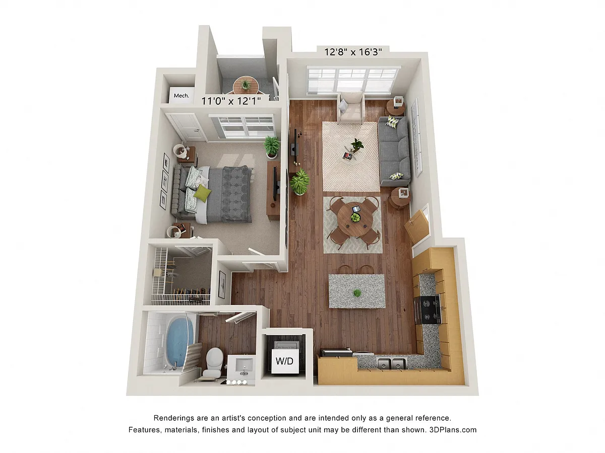 Floor plan One Bedroom A