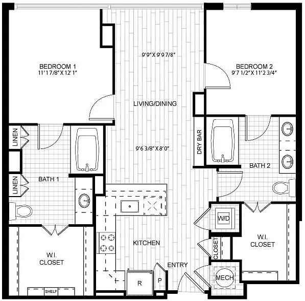 Floor plan 2 Bed/2 Bath-T_C05