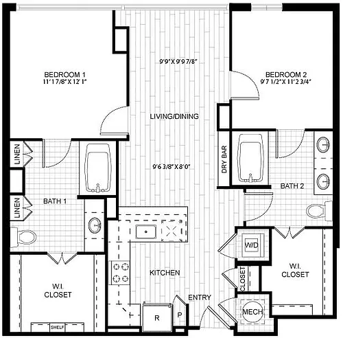 Floor plan 2 Bed/2 Bath-T_C05