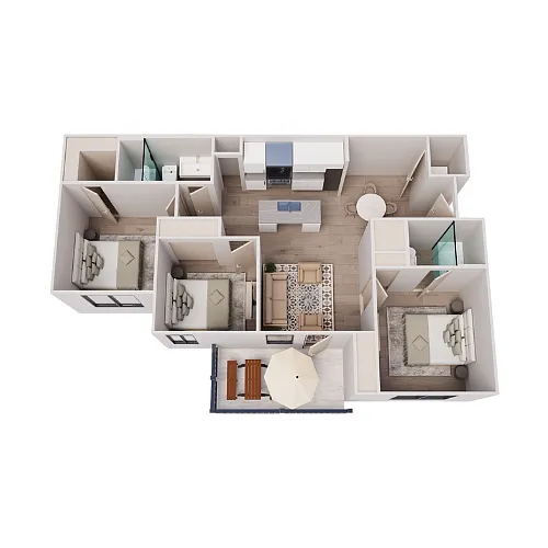 Floor plan 3BD / 2BA