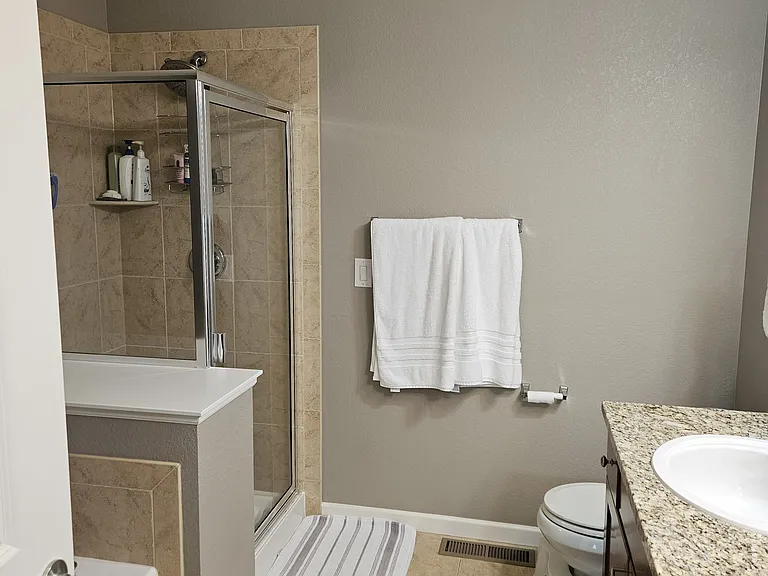 View into primary bathroom