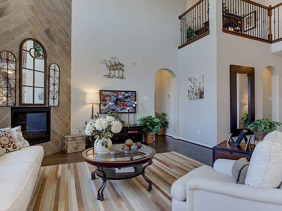 Soaring two-story family room