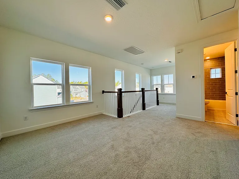 bright loft and bathroom