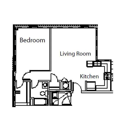Floor plan 1 Bed 1 Bath