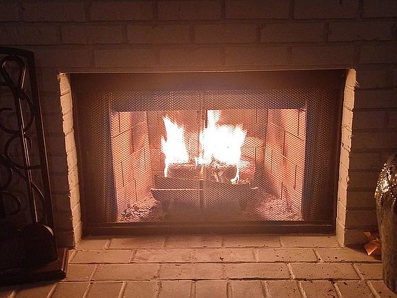 wood burning fireplace