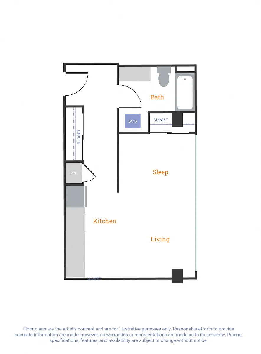 Floor plan Studio D