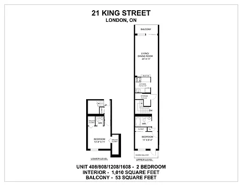 Floor plan 2 Bedroom 2 Bed 1.5 Bath