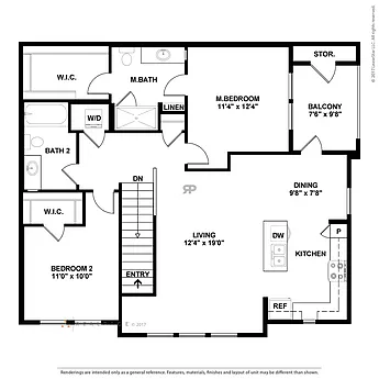 Floor plan TWO.2 W/ 2 Car Attached Garage