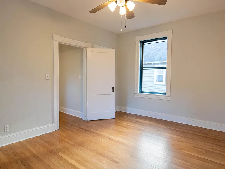 Master bedroom, walk-in closet in the corner