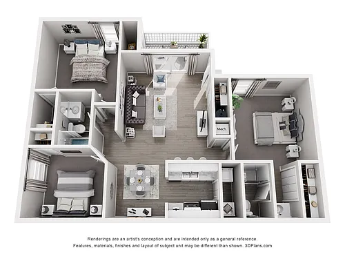 Floor plan 3 Bed 2 Bath