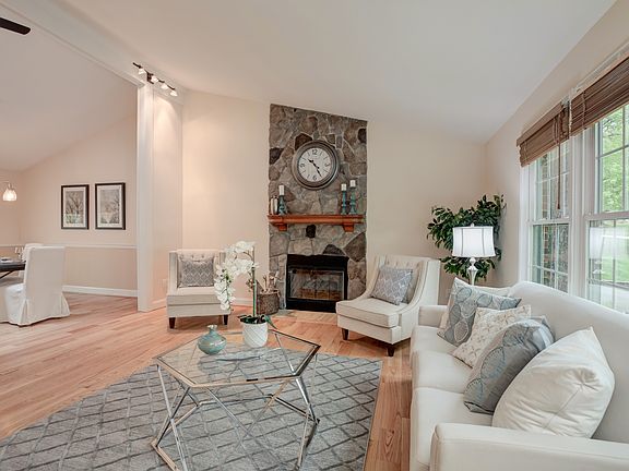 Living room with fireplace
