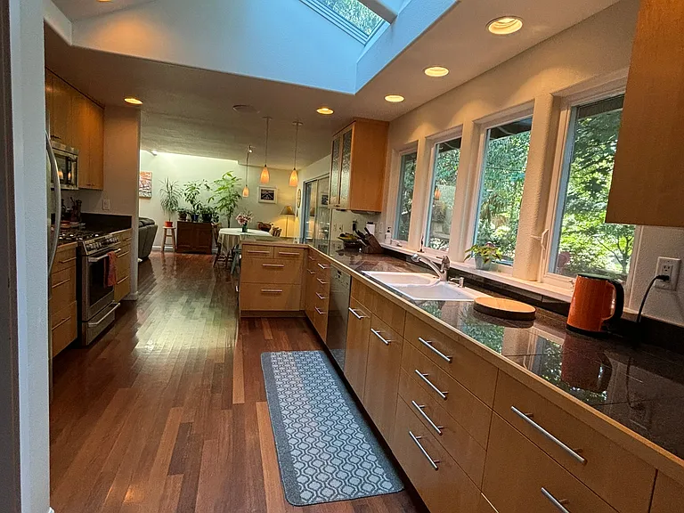 kitchen looking east from pantry towards dining room