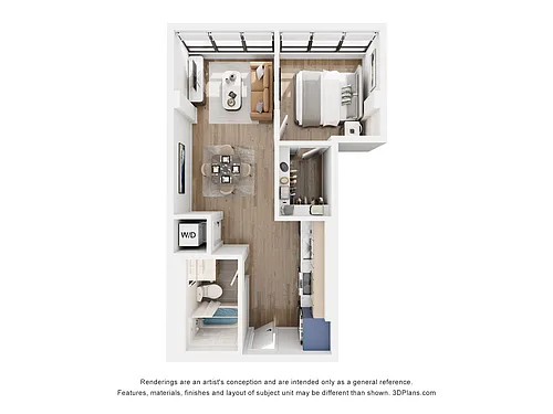 Floor plan B - 1 Bedroom