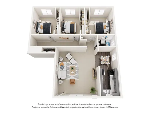 Floor plan 3 Bedroom 1 Bathroom