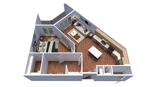Floor plan Canterbury 1x1