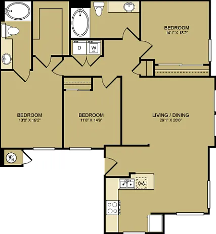 Rodeo Drive | 3Bd2Ba | 1,300SF Rodeo Drive | 3Bd2Ba | 1,300SF