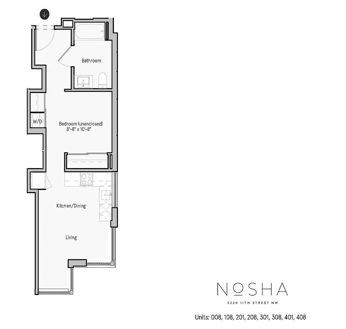 Floor plan Jr 1 Bed- 1Bath A4