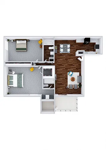 Floor plan Two Bedroom Two Bath