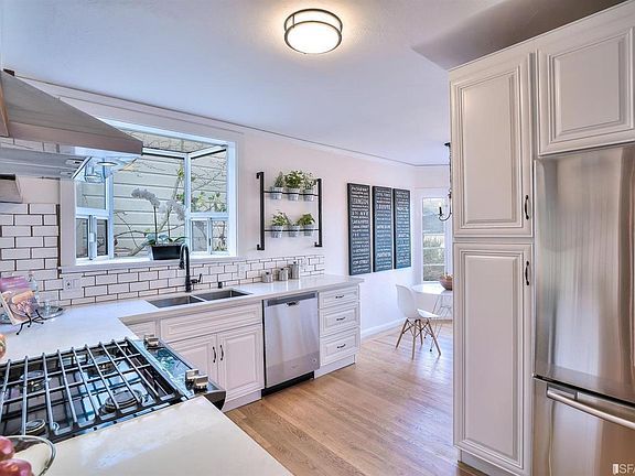Kitchen with stainless steel appliances
