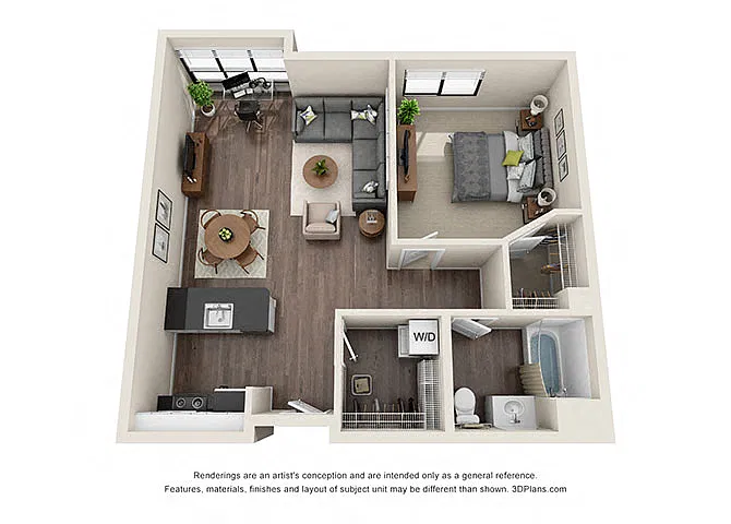 Floor plan ONE BEDROOM | ONE BATH A4.1