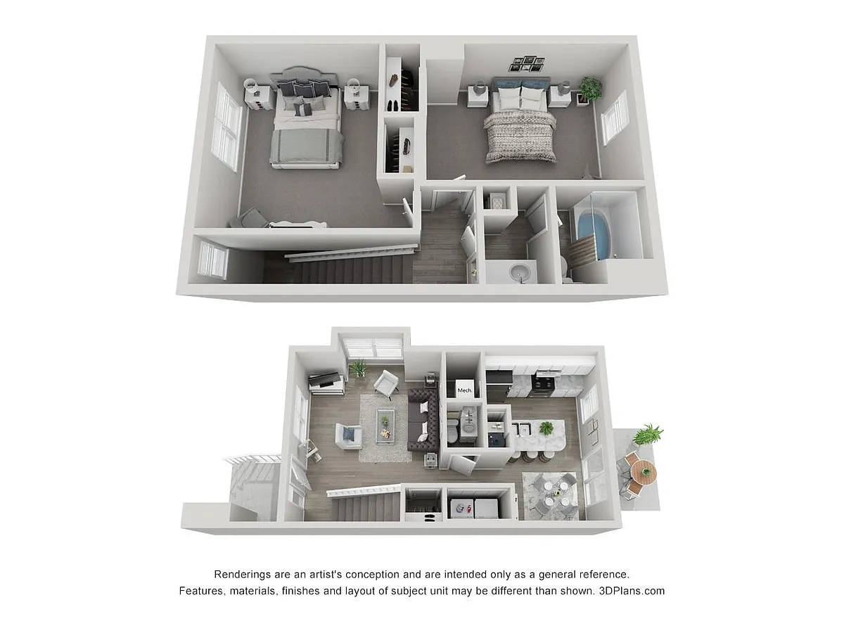Floor plan Two bedroom Townhome