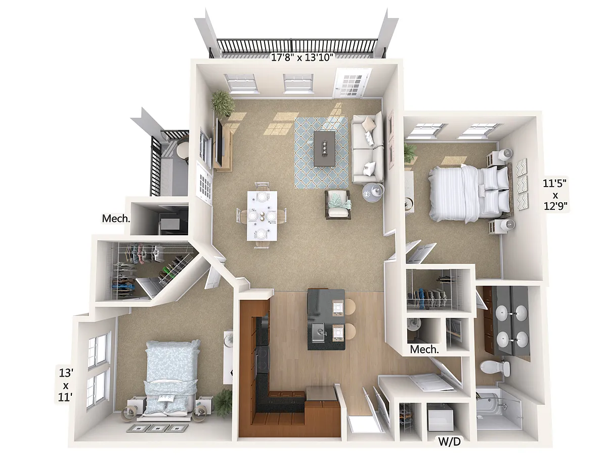 Floor plan B1-2-1068sq