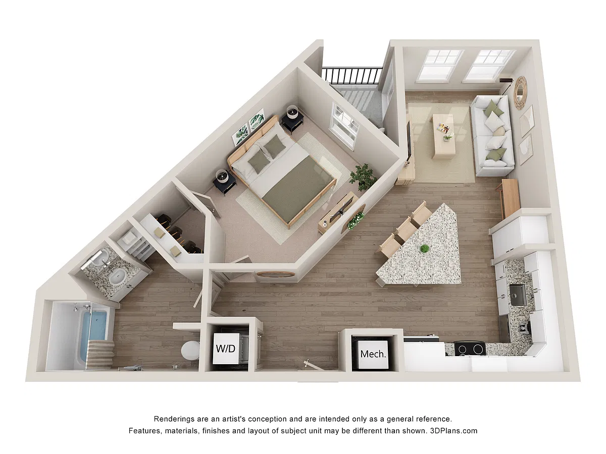 Floor plan Spadefish | 1 Bed | 1 Bath