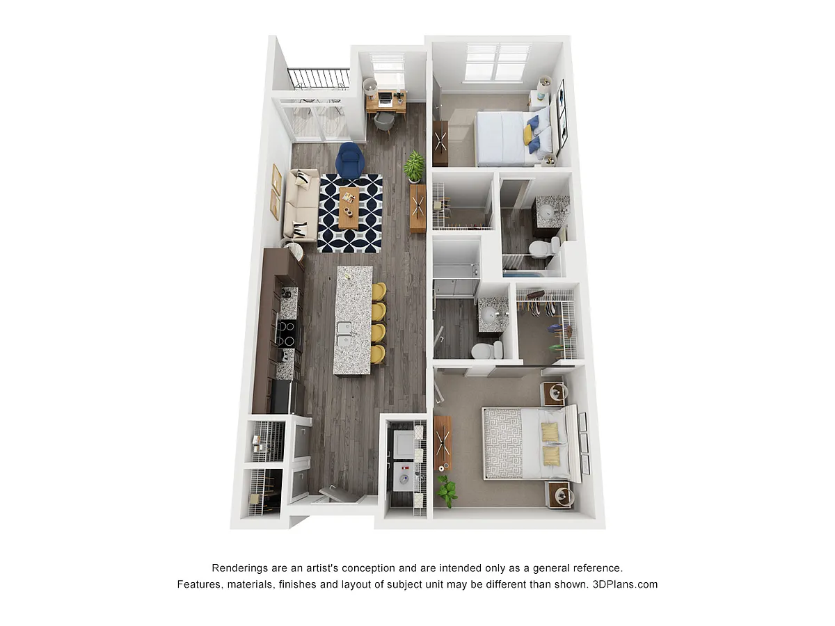 Floor plan 2 bedroom/2 bathroom