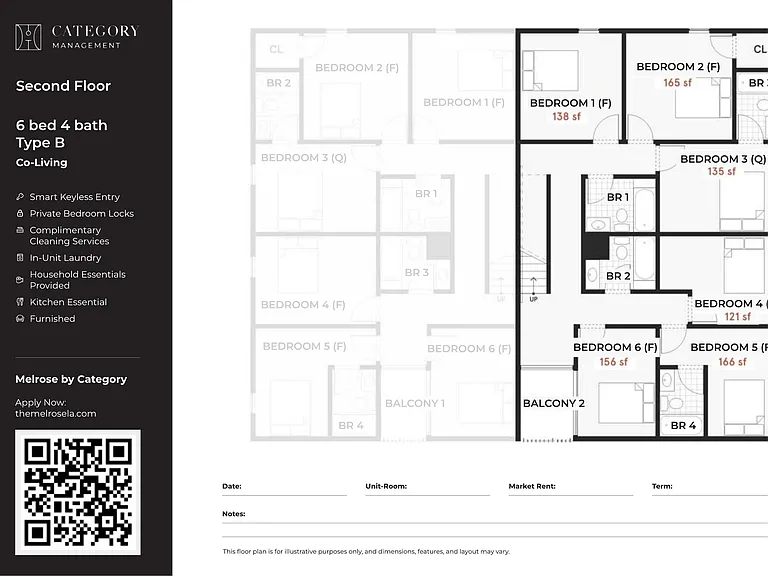 Spacious 6 Bed 4 Bath Co-Living Layout with Private Bedrooms Spacious 6 Bed 4 Bath Co-Living Layout with Private Bedrooms