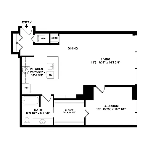 Floor plan 1 Bed/1 Bath-a9.1