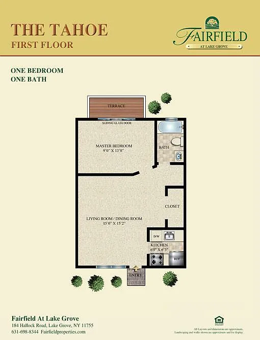 Floor plan The Tahoe One Bedroom Executive
