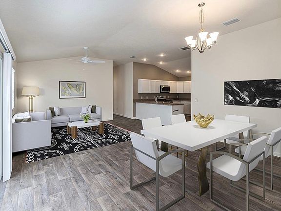 Open floor plan living/dining and kitchen