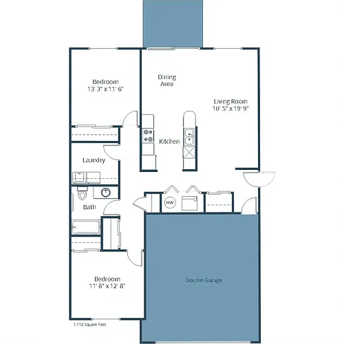 Floor plan Two Bedroom 21A