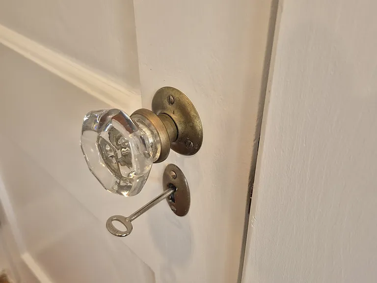 Entry to bedroom is keyed. Private skeleton key provided. Door locks on the inside.