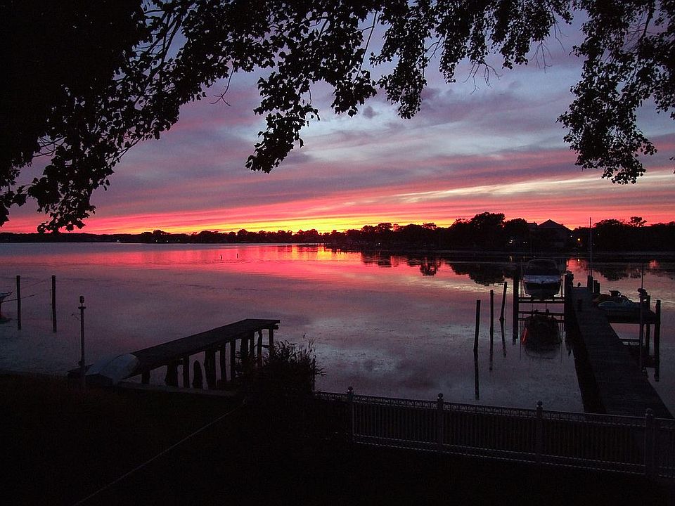 Sunset - pier with boat lift