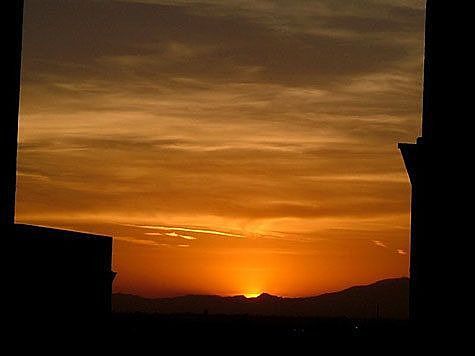 Roof top sunset view