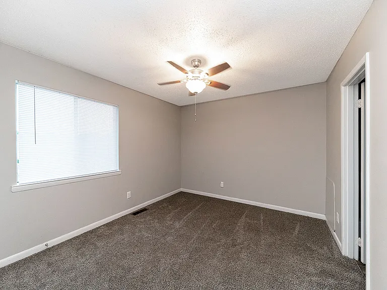 Cozy bedroom with carpet