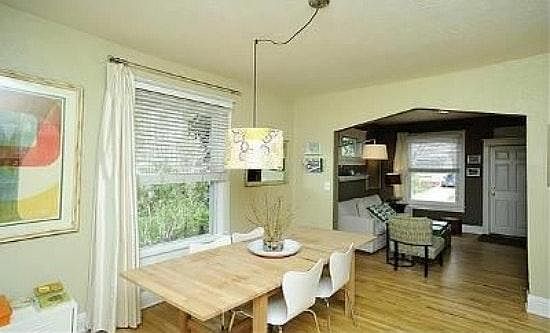 dining room, large windows