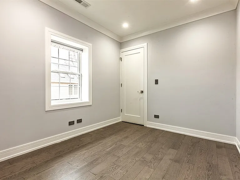 Bedroom - Gray Turnover & Hardwood Floor