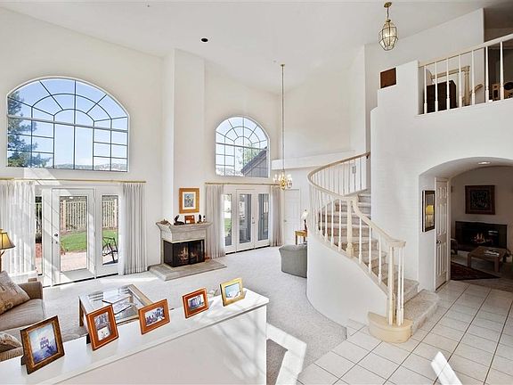 Family room with high ceiling.