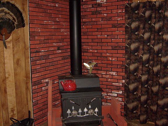 Family room-Fisher wood stove
