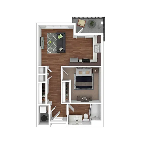 Floor plan Toscana Apartment Homes Phase I Junior One Bedroom