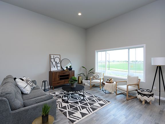 Living room with large window