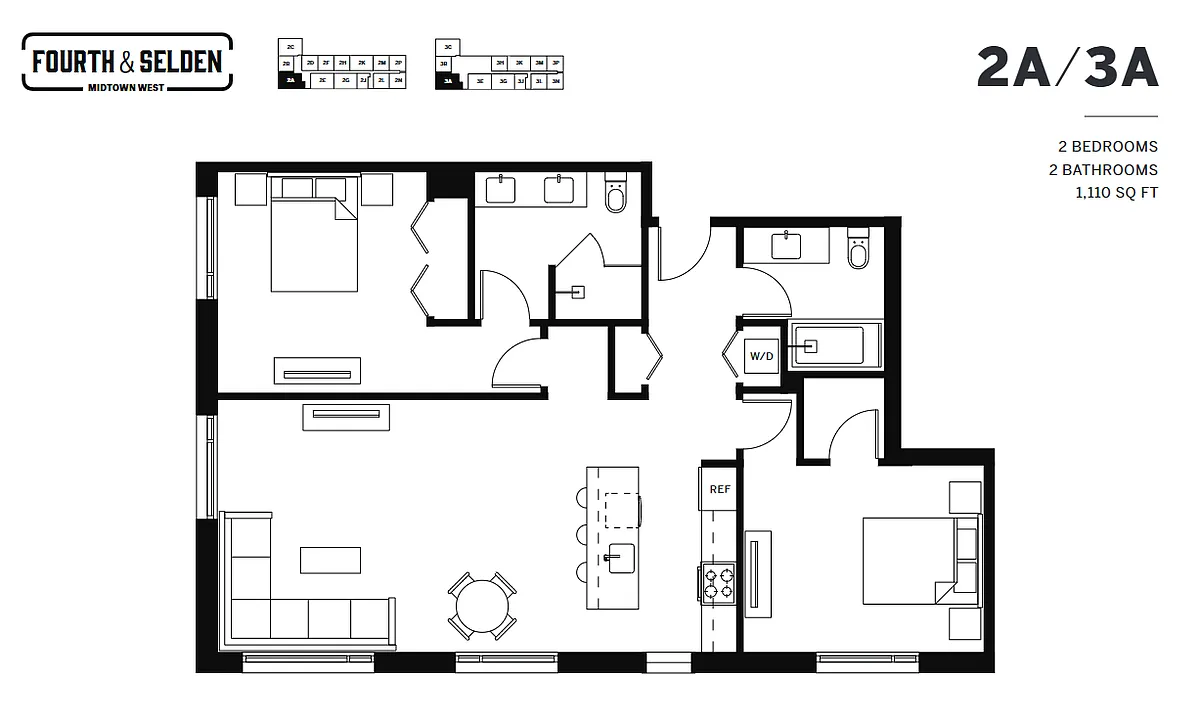 Floor plan 2 Bedroom 2 Full Bath
